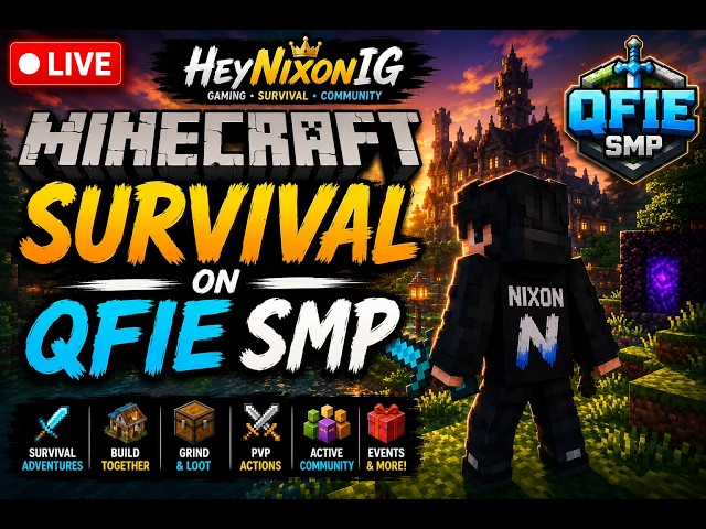 Back to Live | Minecraft live | Giveaway |🔴 LIVE NOW Per base 100k | Minecraft Survival on QfieSMP!