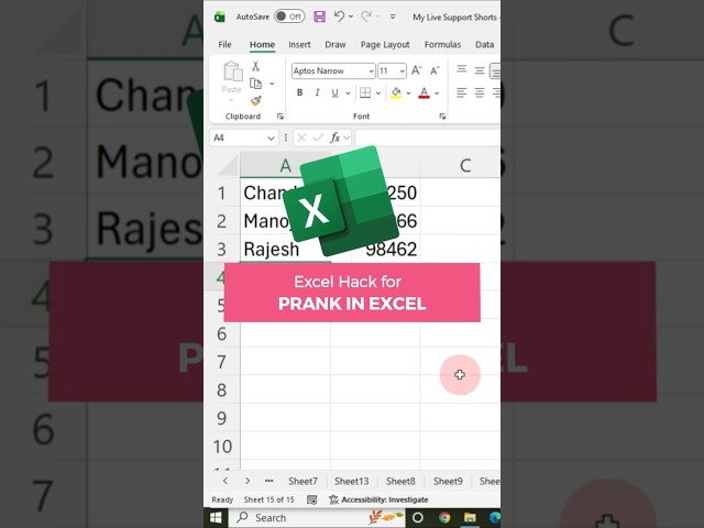Excel Trick for Prank in Excel