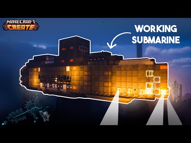 I dived DEEP with a WORKING SUBMARINE in Minecraft Create Mod!