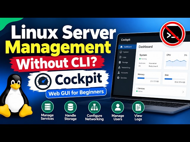 Linux Server Management Without CLI? | Cockpit Web GUI | Hindi