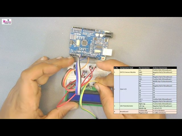 Build a Digital Thermometer | Arduino UNO, DHT11 & LCD | Edusoft Robotix