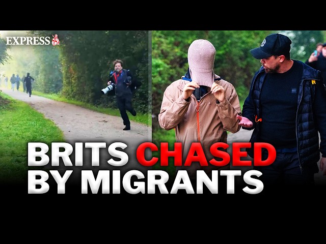 'They're CHASING US!' - Brits CONFRONT migrants during wild clash in France
