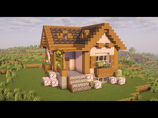 Minecraft - How to build a Small Survival Cherry House | Minecraft Tutorial