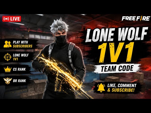 🔥 NEW TROLL MAP LIVE 😱 | Craftland + Lone Wolf 1v1 | Team Code #freefire