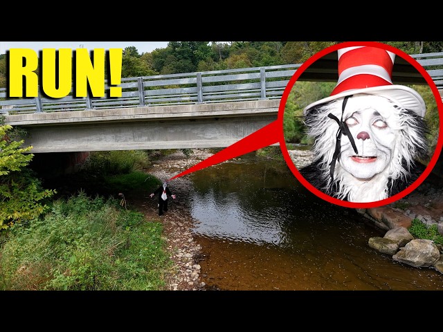 Drone catches Cat in the Hat in Real Life under haunted bridge!! (He was pissed)