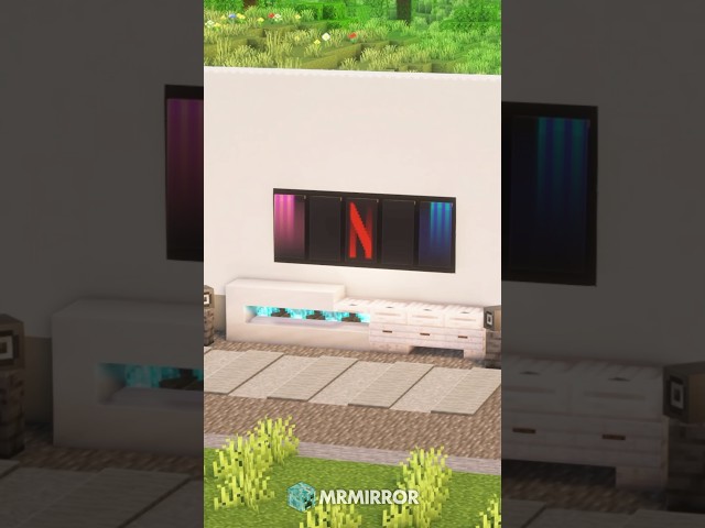 Minecraft Modern TV Design! Netflix and chill interior build 😎 #minecraft