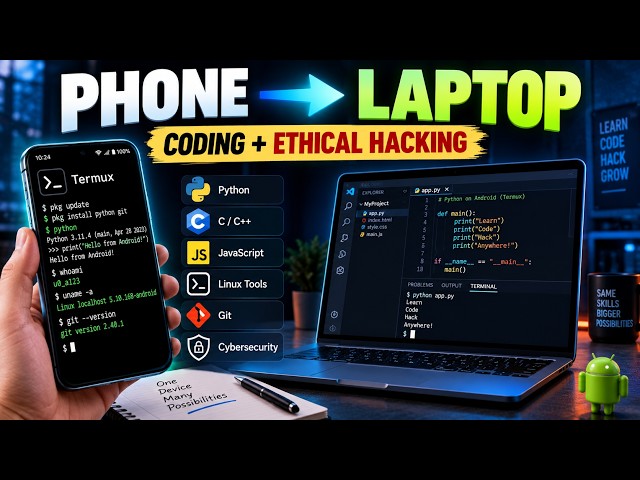 Turn Your Android Phone Into a Laptop for Coding 🔥 | Termux Tutorial