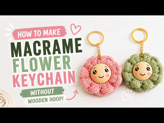 🌸 How to Make a Macrame Flower Keychain (No Wooden Ring Needed!) | Easy DIY Tutorial