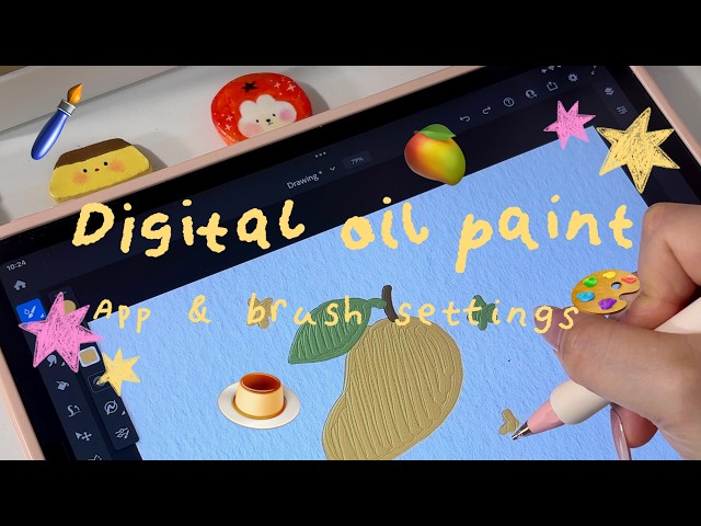 Try this app on iPad if you love digital oil paint📱My brush settings 🥭🎨🖌️