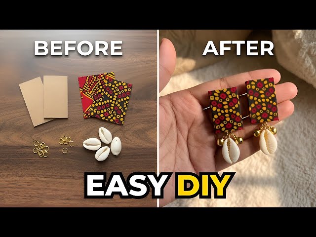 DIY Fabric Earrings 💖 Easy Handmade Jewellery Tutorial at Home