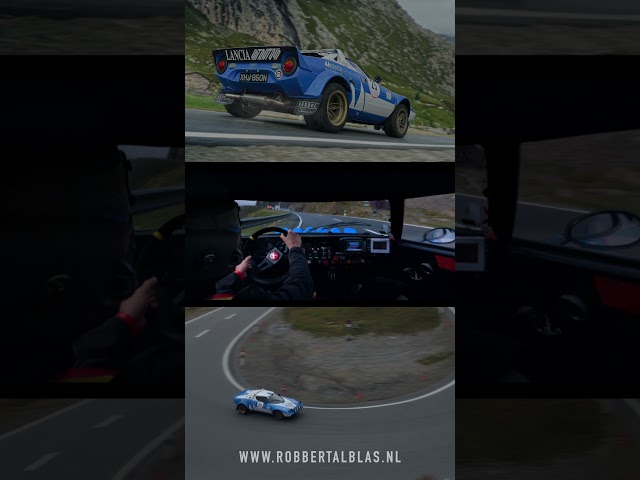 Onboard: Lancia Stratos racing Swiss mountain pass - HQ engine sound