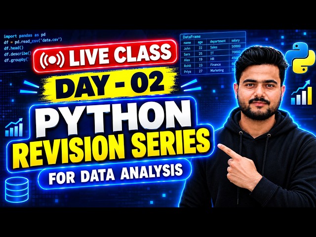 LIVE CLASS 🔴 Day 02 | Python One Shot Revision | Python Full Revision Series | Study2Job