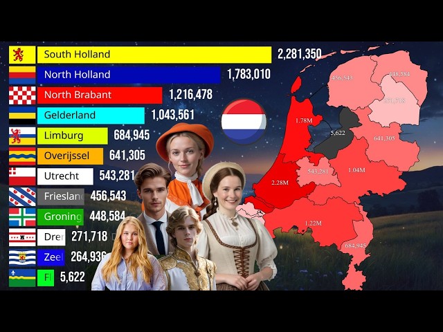 Netherlands Population History: Every Province Compared (1800 vs 2027)