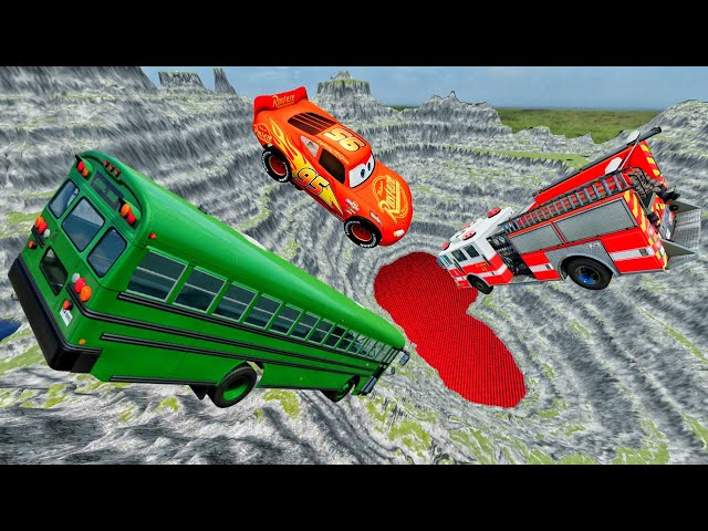 Flatbed Truck Mcqueen | Transportation with Truck - Pothole vs Car lep OF death- BeamNG.Drive
