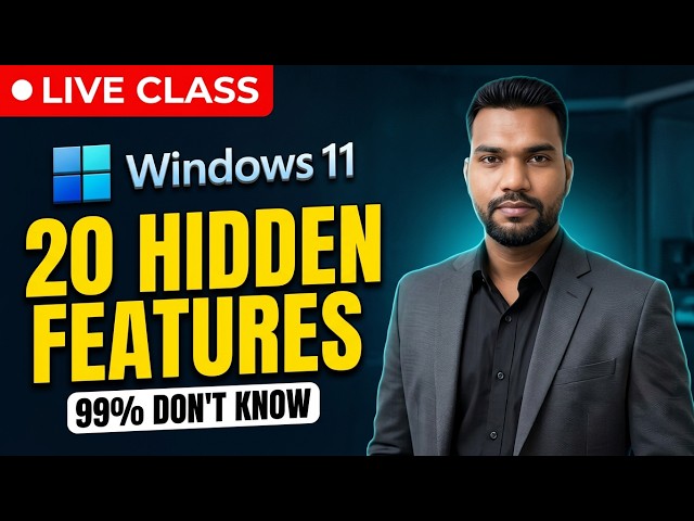 Windows 11 के 20 Hidden Features जो 99% लोग नहीं जानते 😱 | Best Tips & Tricks 2026 | Live Class