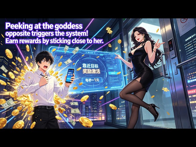 Peeking at the goddess opposite triggers the system! Earn rewards by sticking close to her.#novel