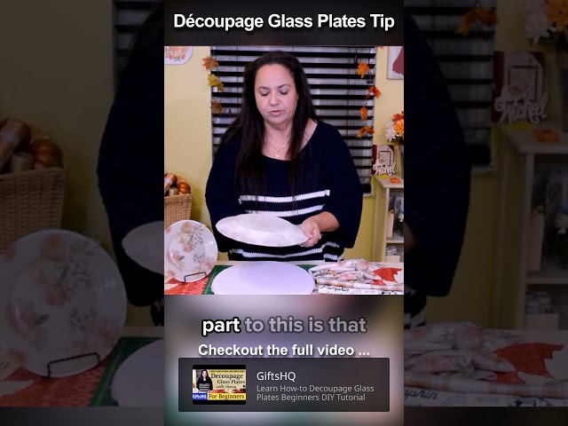 Reverse Decoupage Glass Plate with Fabric & Mod Podge Tip