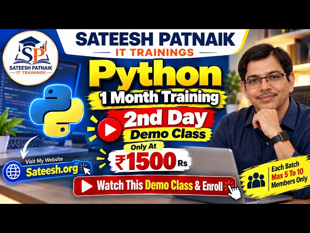 Python 2nd Day Demo Class 🔥 | Learn Python With Personal Care | 1 Month Training | ₹1,500 Only