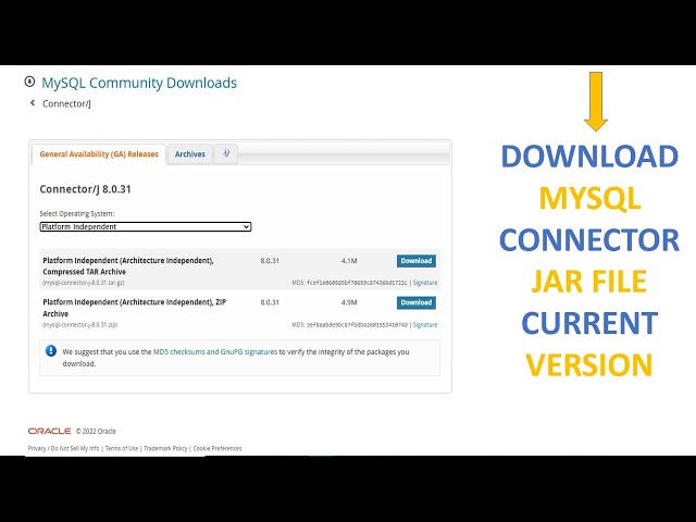 How To Download MySQL Connector Jar File For Java || Extract Zip File || MySQL Current Version ||