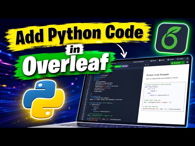 How to Add Python Code in Overleaf LaTeX | Beginner Step-by-Step Tutorial
