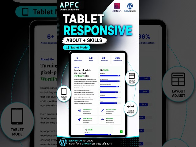 Elementor Tablet Responsive Fix | About & Skills Section #Shorts