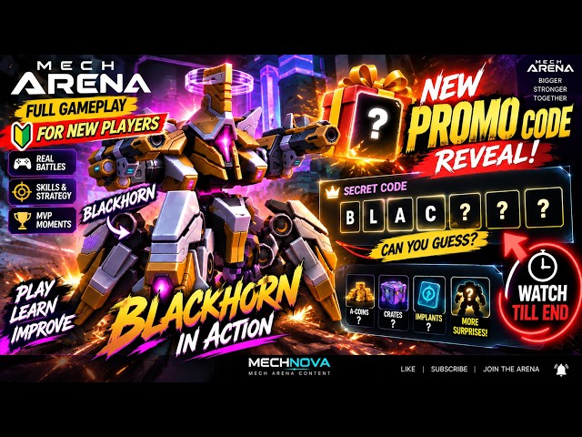 NEW Mech Arena Promo Code 2026! BIGMECH | FREE Blockhorn + 200 A-Coins + Crate
