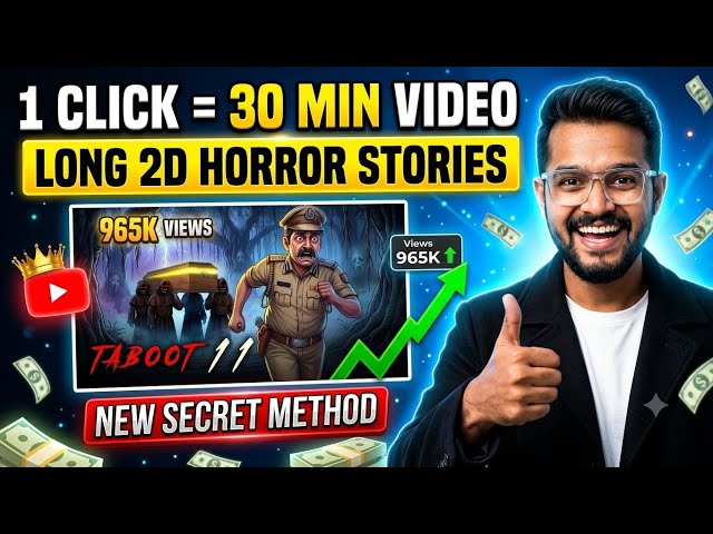 2D Horror Story Animation Kaise Banaye? | AI Se Long Horror Story Video | Free AI Tools