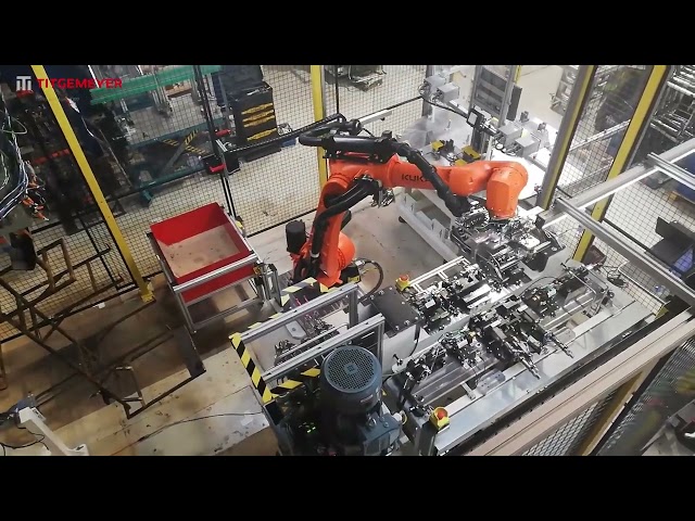 Station of linear cupforming and press riveting