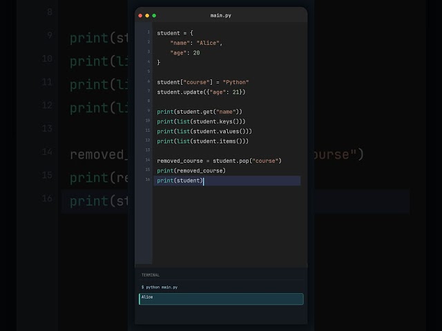 Python Dictionary Methods Explained | get(), keys(), values(), update() & pop()
