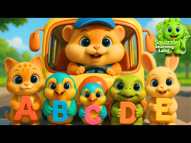 Wheels on the Bus | Pets Edition (ABC Learning A-I) Kids Educational Song
