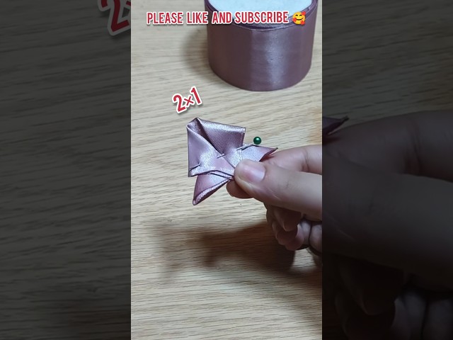 Very Easy Idea/ How to Make Satin Ribbon Flower/Amazing Ribbon Flower Work #shorts   #craft  #design