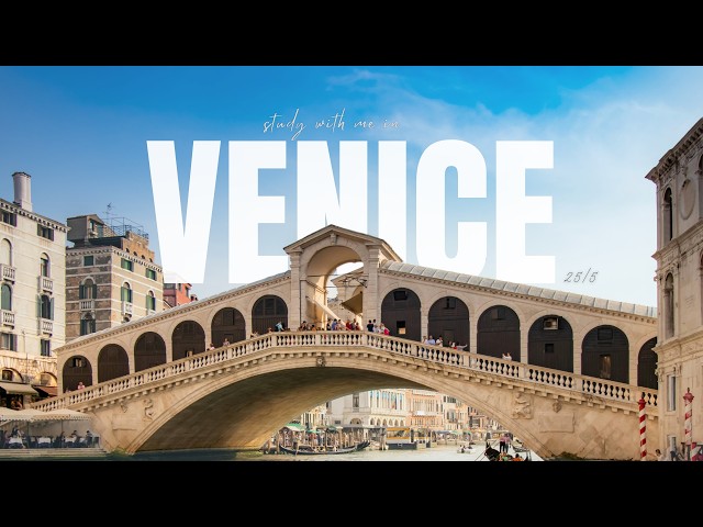 study with me in Venice | 2 hour pomodoro timer (25/5) • lofi & water sounds