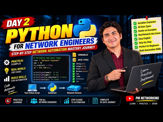 Day 2 Python for Network Engineer | Step-by-Step Network Automation Mastery Journey #python