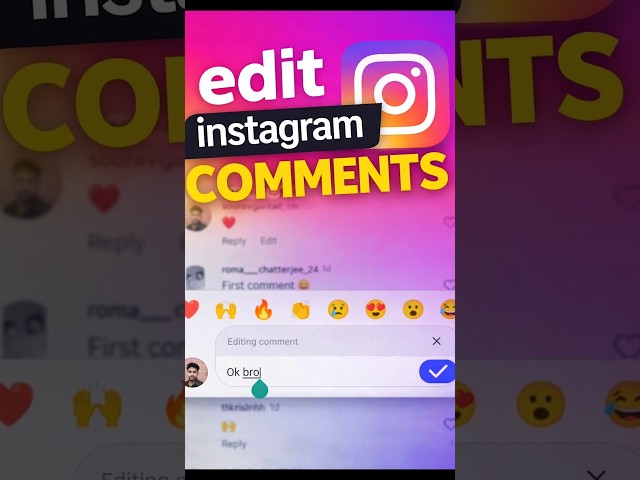 Edit Your Instagram Comments #instagram #commentsedit #instagramcomments