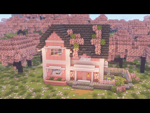 [Minecraft] How to Build a Cozy Cherry Blossom House / Tutorial