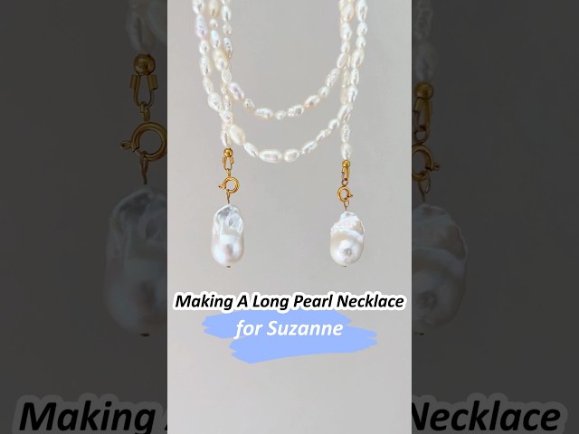 My Fav Small Pearl Long Necklace Made with Wire Guards😉