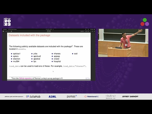 Survey.jl: a package for studying complex survey data | Ayush Patnaik | JuliaCon 2023