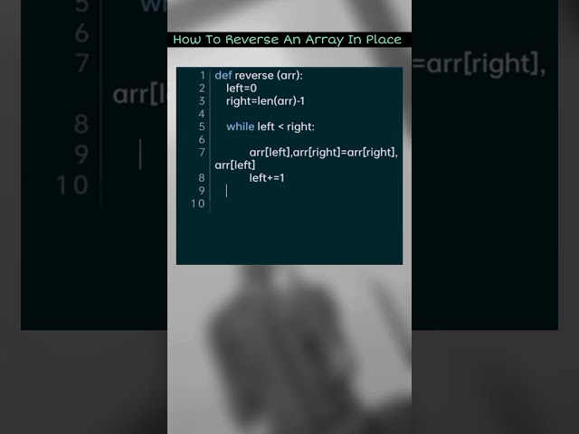 How to Reverse an Array in place #leetcodechallenge #dsa #python