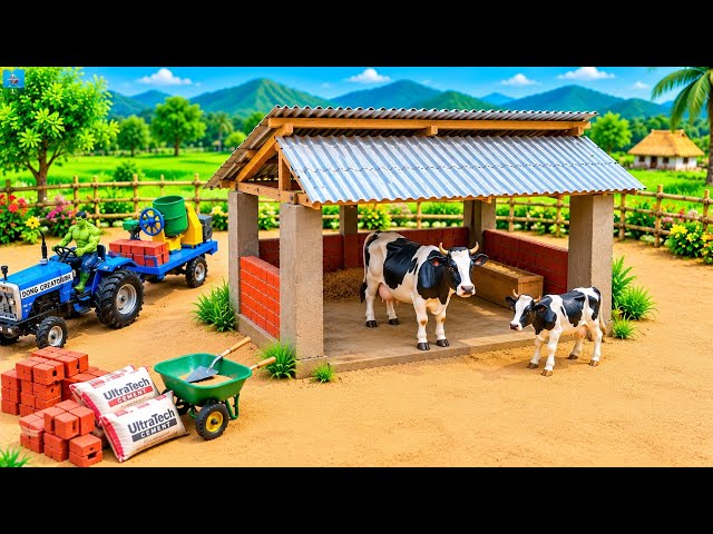 DIY The Windstorm Destroyed the Cow Shed! 😱 Builds a New One 🐄 | Dong Creator