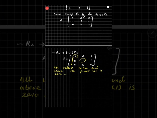 Find RREF (Row Reduced Echelon Form) of a Matrix in 60 Seconds