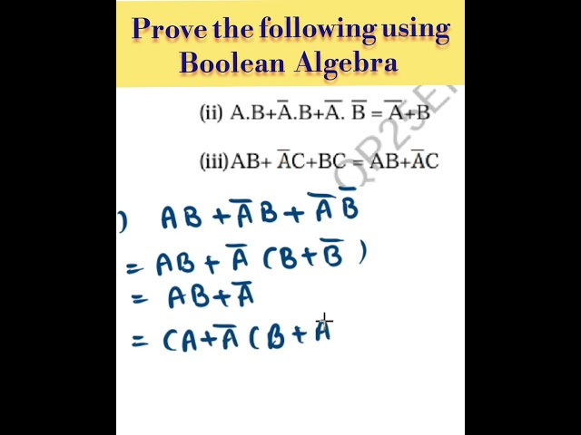 Prove given function using boolean algebra | boolean algebra | PYQ BEC101/201 | Digital electronics