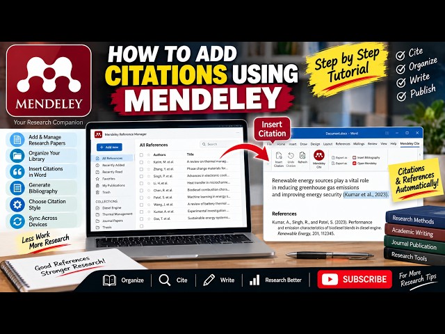 Citation and referencing using Mendeley Software for a research article in English