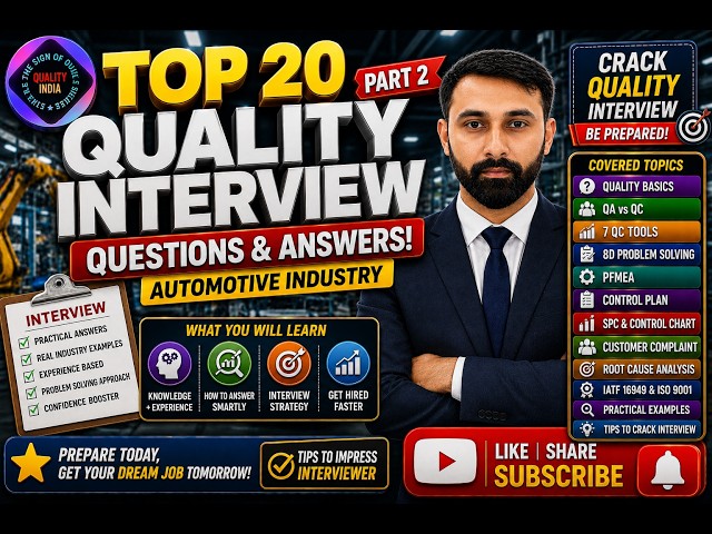 Top 20 Quality Interview Questions & Answers Automotive Industry Quality Engineer Interview Part 2