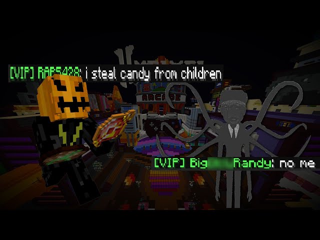 stealing candy from helpess children in Minecraft || Hypixel Halloween Simulator