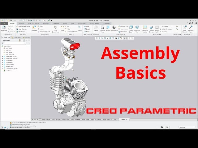 Creo Parametric - Assembly Basics (Part 1) - How to Create an Assembly