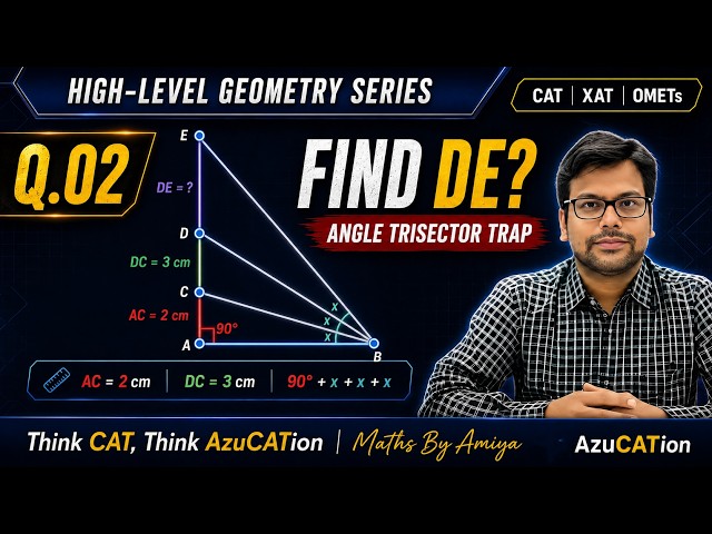 High-Level Geometry Q2: Find DE? | Angle Trisector Trap | CAT 2026 Geometry by Amiya Sir