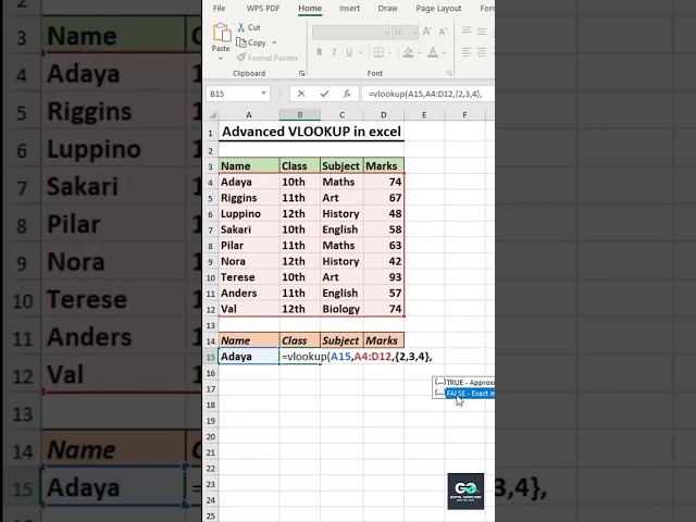 Advanced VLOOKUP Trick in Excel 🔥 Return Multiple Columns with One Formula #shorts  #excel