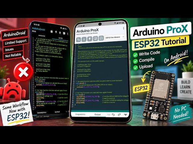 How to Program ESP32 Using Android | Compile & Upload Code with Arduino ProX