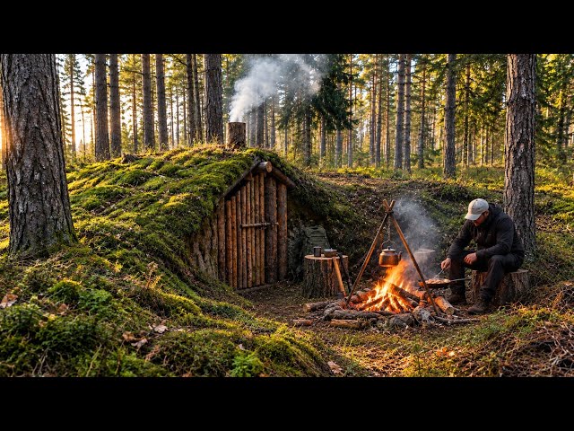 3 Days Living in the Wild – Bushcraft Shelter Building