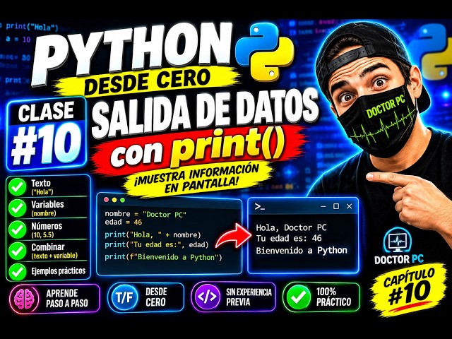 🐍 Aprende Python Desde Cero #10 | SALIDA DE DATOS con print() ¡Muestra Información en Pantalla!